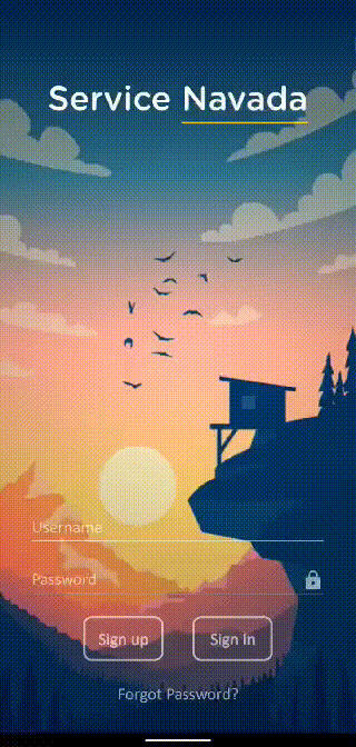 Android interface of the Service Novigrad app connected to Firebase